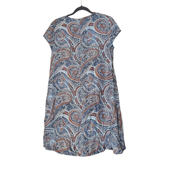 J. McLaughlin Paisley Blue Silk Sheath Swing Dress Womens Size Medium - Picture 2 of 4
